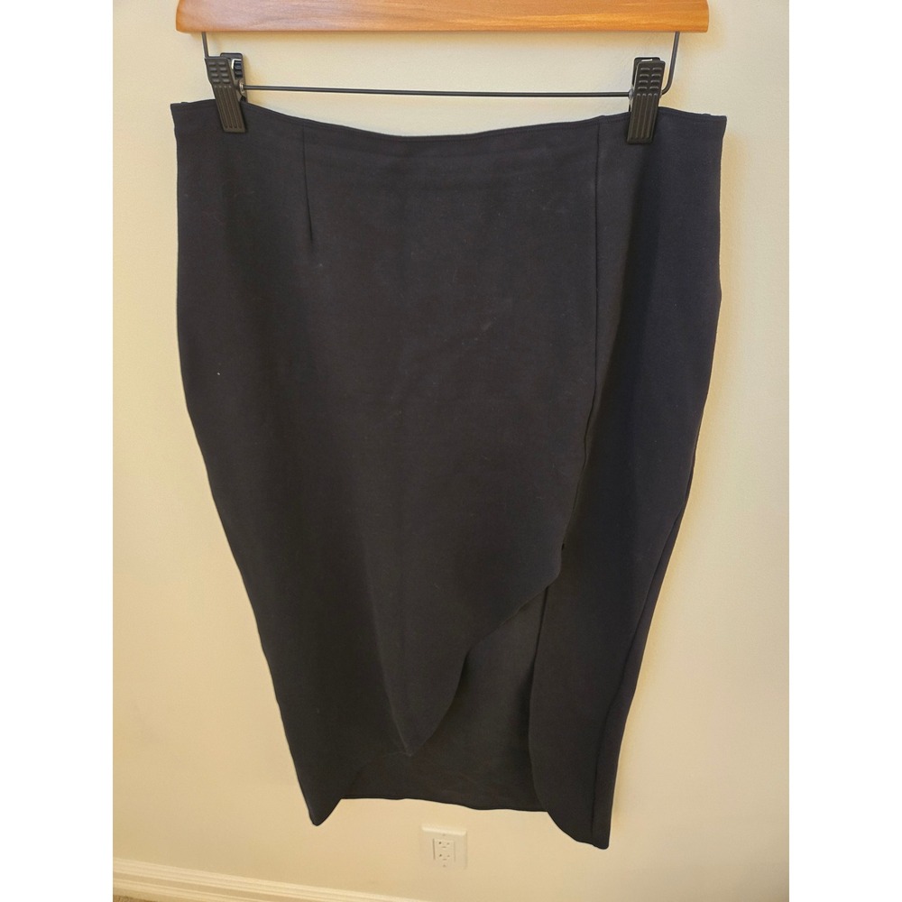 Abercrombie & Fitch Black Wide Slit Pencil Midi Skirt Large - Picture 2 of 10